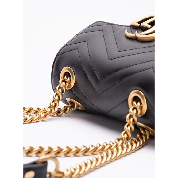 NEW! GUCCI BLACK LEATHER GOLD MARMONT CROSSBODY SHOULDER BAG AUTHENTIC! - Picture 4 of 10